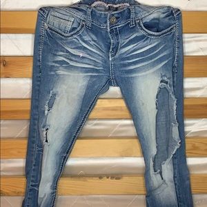 Amethyst ripped light wash jeans